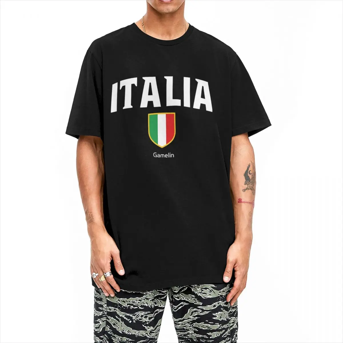 Italia Flag Emblem T Shirt Beach italian patriot Funny T-Shirts Cotton Leisure Tshirt For Male Short Sleeve Print Tees