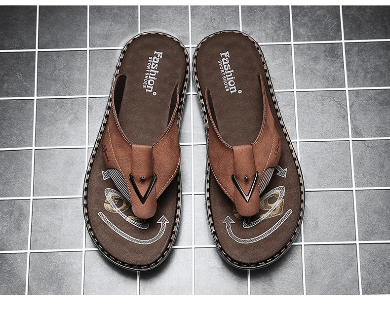 Flip-Flops Summer Classic High-Quality Fashion Soft-Sole Non-Slip Comfort Breathable Light Outdoor Men's Casual Walking Slippers