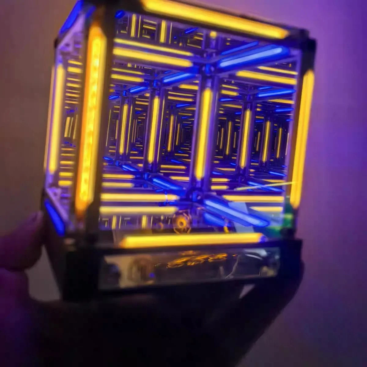 LED Infinity Cube Mirror Lamp Tech Illusion Light Handmade Desktop Decoration for Gaming Setup Esports Room Modern Light Gift