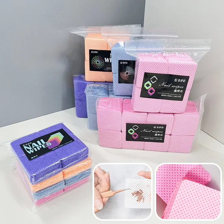 200 Stuks Pluisvrije Doekjes Nagel Uv Gel Polish Verwijderaar Doekjes Stof Schoon Vierkante Manicure Wimper Verwijderaar Servetten Make-Up Katoen