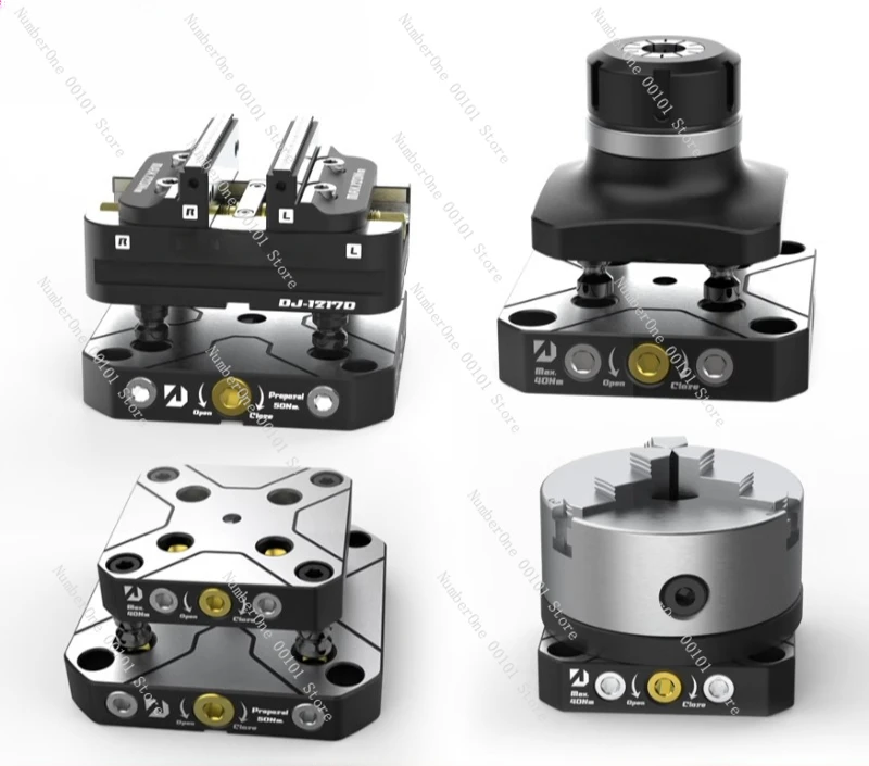 Four/Five Axis Fixture Self-Centering Vise, Compatible with Zero Point Quick Change, Four Axis L-Shaped Bridge Plate