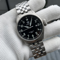 Steeldive Men Automatic Watch 43MM Pilot Watches Military Mechanical Wristwatch 20ATM Waterproof BGW-9 Luminous Sapphire NH35