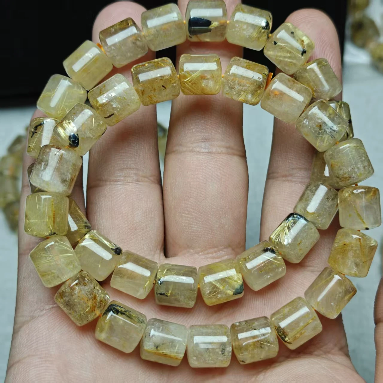 Xingyu Natürliche Lavendel-Amethyst-Mond-Rutilquarz-Phantomquarz-Lapislazuli-Fassperlen, runde Schmuckperlen für DIY-Armbänder, Geschenk – Detail 4