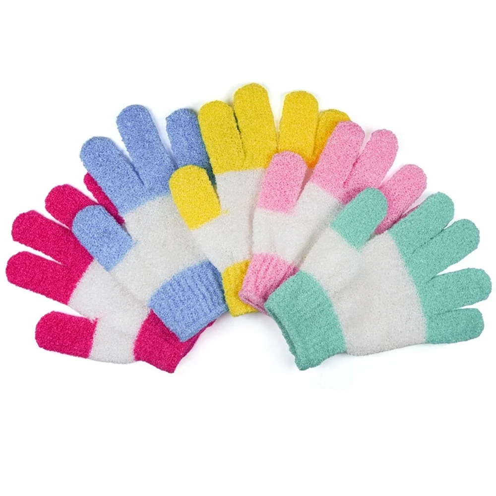 50pcs Exfoliating Bath Gloves Body Scrub Mitt Massage Dead Skin Remover Shower Spa Glove Multicolor