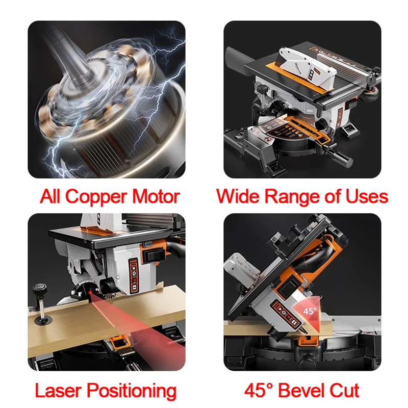 2023 10-inch Multi-functional Woodworking Cutting Saw Dual-purpose All-in-one Machine 45-degree Multi-functional Cutting Machine