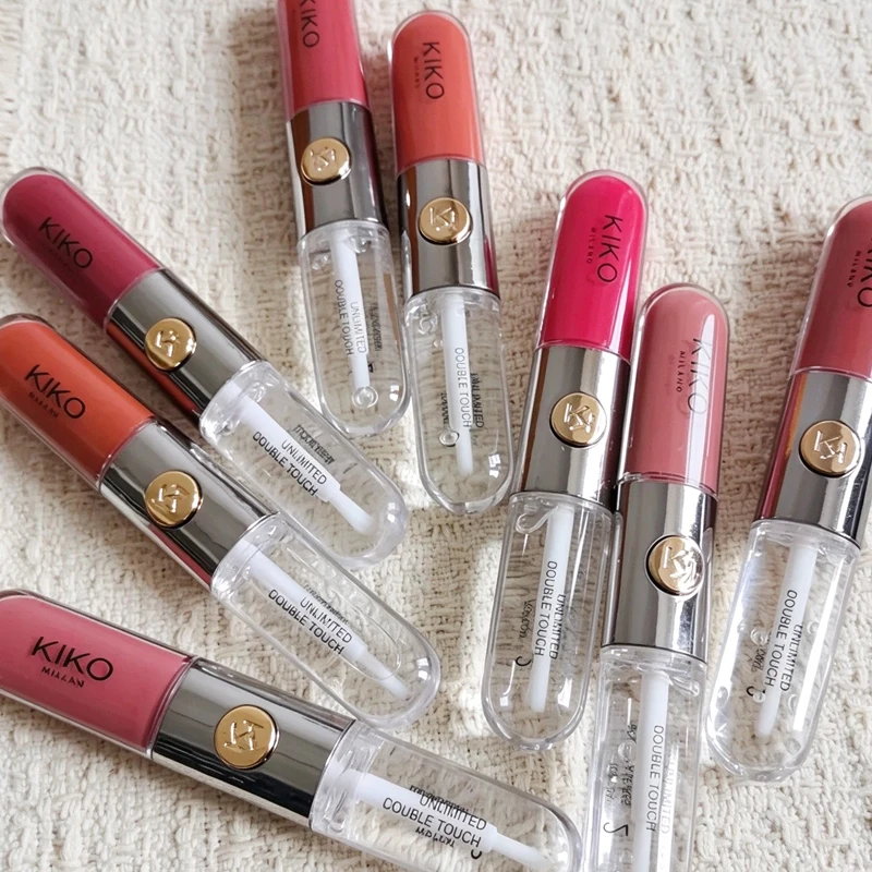 Hot Kiko Double Headed Lipstick Transparent Mirror Lip Gloss Non Fading Oil Sexy Rich Lip Gloss Milk Tea Bean Paste Naked Makeup