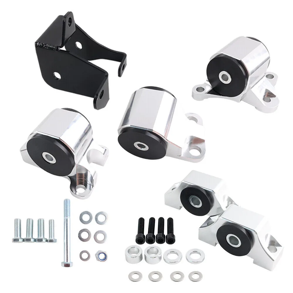 Kit de montaje de Motor de 2 pernos para 96-00 Civic EK B16 B20 D16 B D Chrome Billet