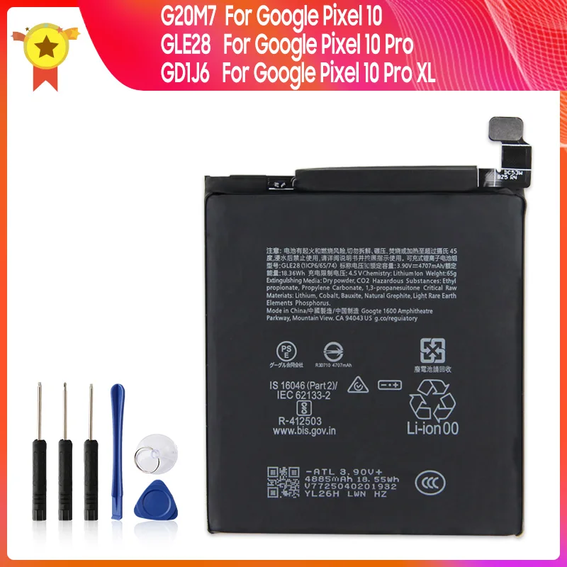 

Аккумулятор для телефона G20M7 GLE28 GD1J6 для Google Pixel 10, Pixel 10 Pro, XL, сменный аккумулятор, высококачественные батареи с инструментом