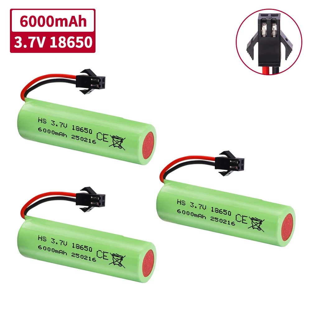 Batería de iones de litio mejorada, 3,7 V, 6000mah, 20C, 18650, para coche acrobático RC Q85 Q70, coche teledirigido, juguetes, barco, coche, piezas de baterías de pistola suave de agua