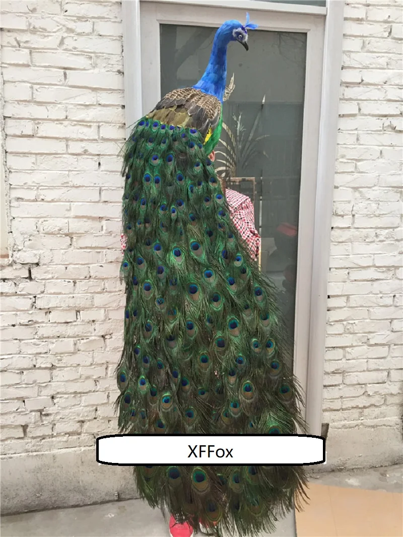 

big beautiful peacock model foam&feather long tail simulation beautiful peacock bird gift about 150cm xf2887