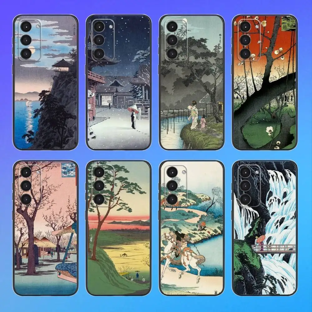 

japanese U-ukiyoe art Black Soft Phone Case For Samsung Galaxy A73,A72,A71,A53,A52