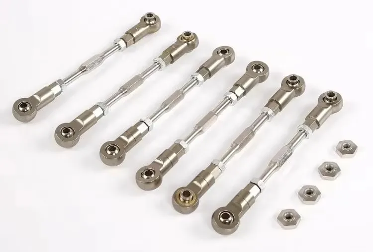 CNC precision machining all metal adjustable front and rear suspension rods Steering rods set for 1/5 ROFUN LT LOSI 5IVE-T