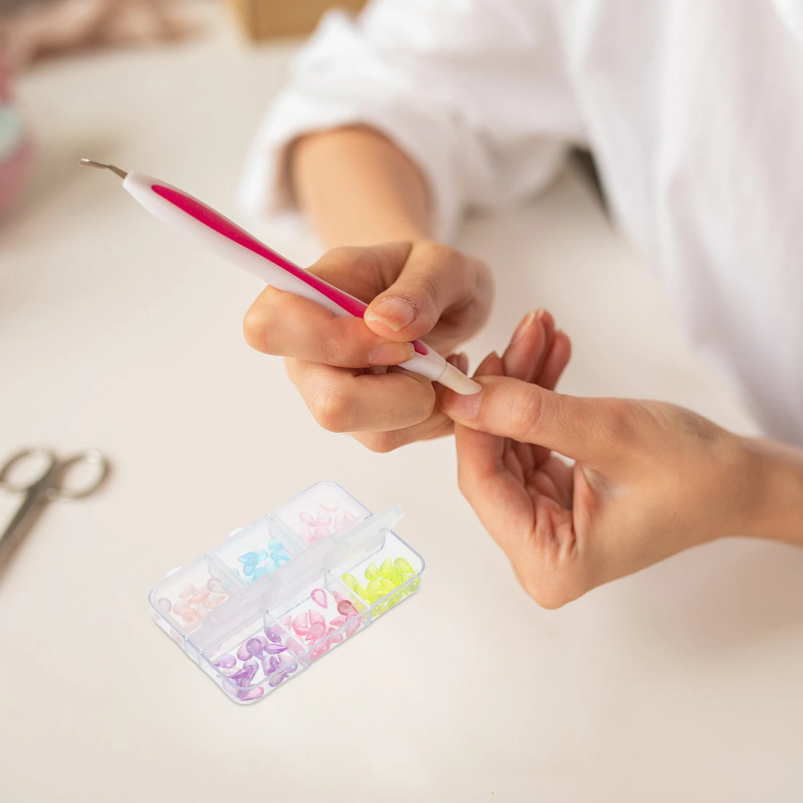 

Nail Art Diamond Jewelry Kits Colorful Teardrop Resin Gems Longlasting Rhinestones 08# Waterdrop Diamonds Decorations