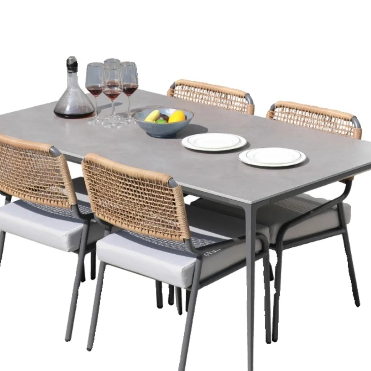 

Outdoor leisure table and chair rock slab courtyard villa outdoor garden simple waterproof