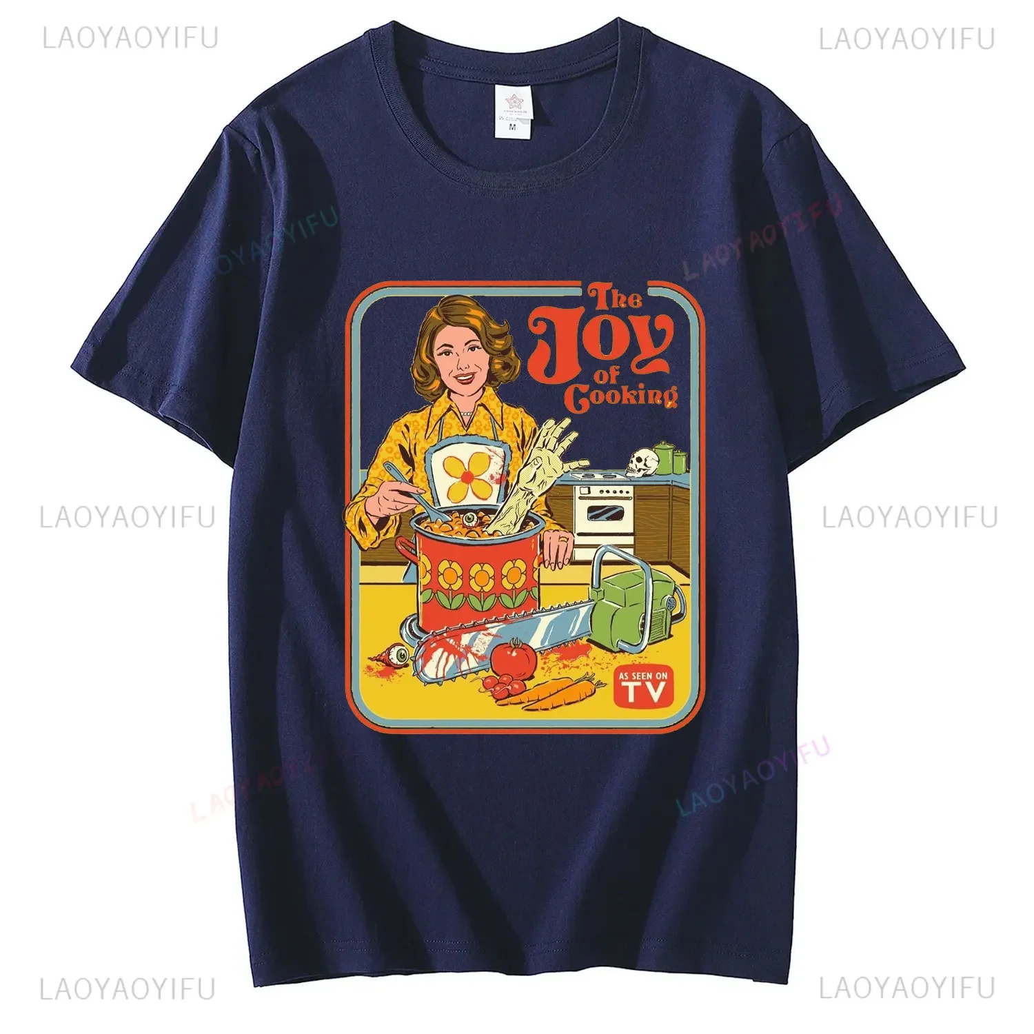 Fashion Horror Comic Series The Joy of Cooking Women Men Clothes Cotton T-Shirts Unique Creative Cartoon T Shirts Streetwear Top