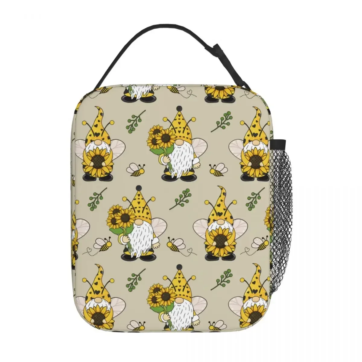 Insulated Lunch Bag Gnomes Bees Sunflowers Cute Bee Product Storage Food Box 2023 New Thermal Cooler Lunch Box For Office