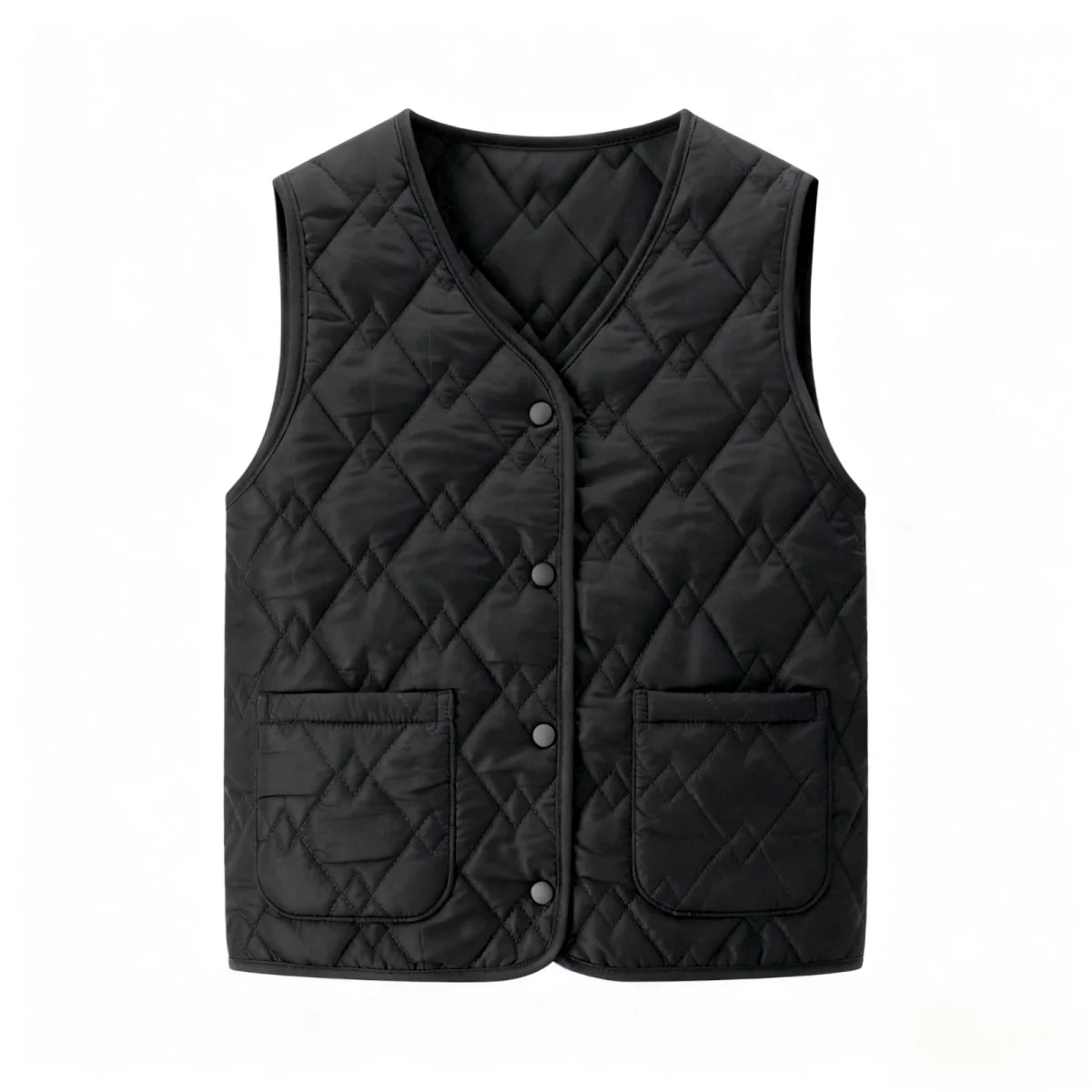 JNLEAOG Automne Nouveau Gilet Femme Motif Diamant en Coton Doux Haut Rond Sans Bouton Fibre de Polyester