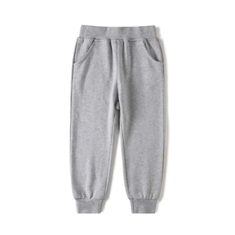 1 Stück Kinder Einfarbige Graue Jogginghose mit Elastischem Bund und Taschen, Frühling Herbst Freizeithose für Jungen und Mädchen – Detail 8