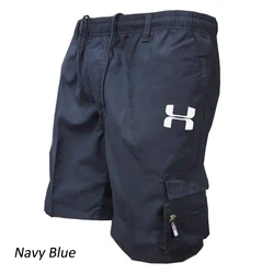 Male Overalls Elastic Waist Cycling Shorts Outdoor Cargo Shorts Multi-pockets Loose Work Shorts Quick Dry Casual Hiking Shorts