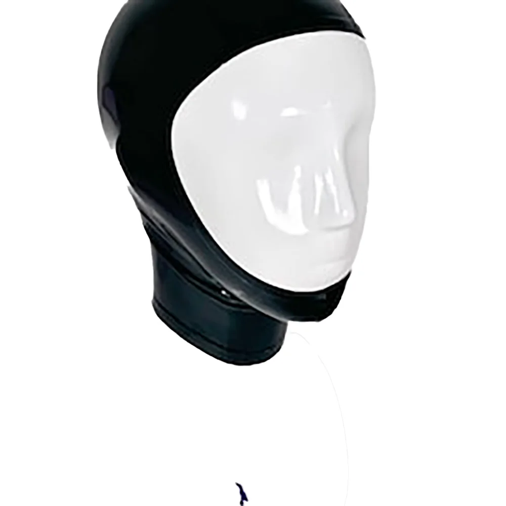 Latex Hooded Mask rubber Bondagi Restraints latex Gloves seamless latex men  Catsuit Fetish latex gloves rubber male