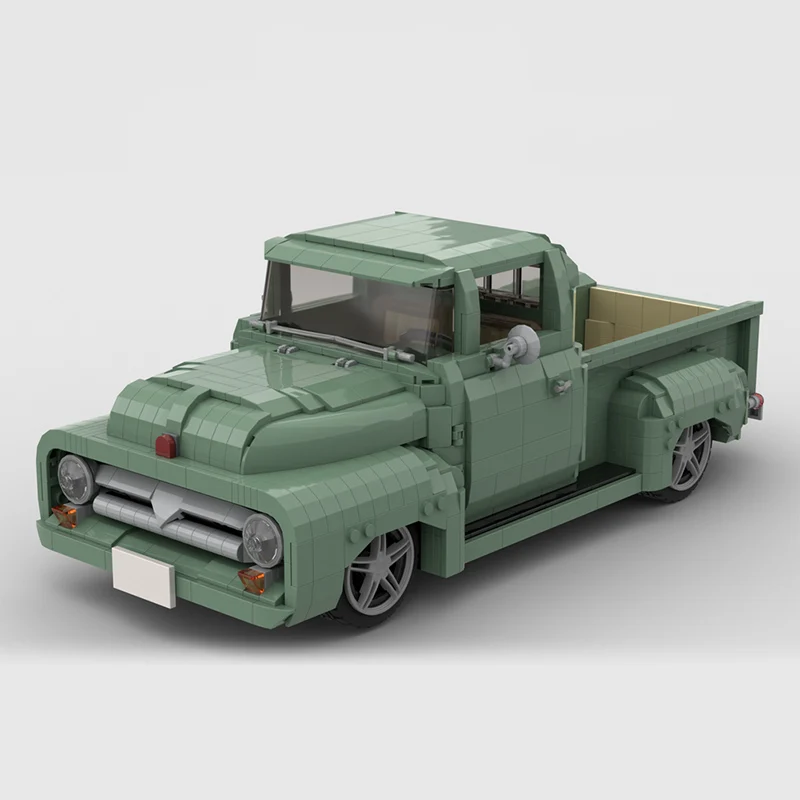 City Car Model MOC Building Bricks F100 Heavy-Duty Pickup Truck Modular Technology Children Holiday Gifts Assemble Toys Suit