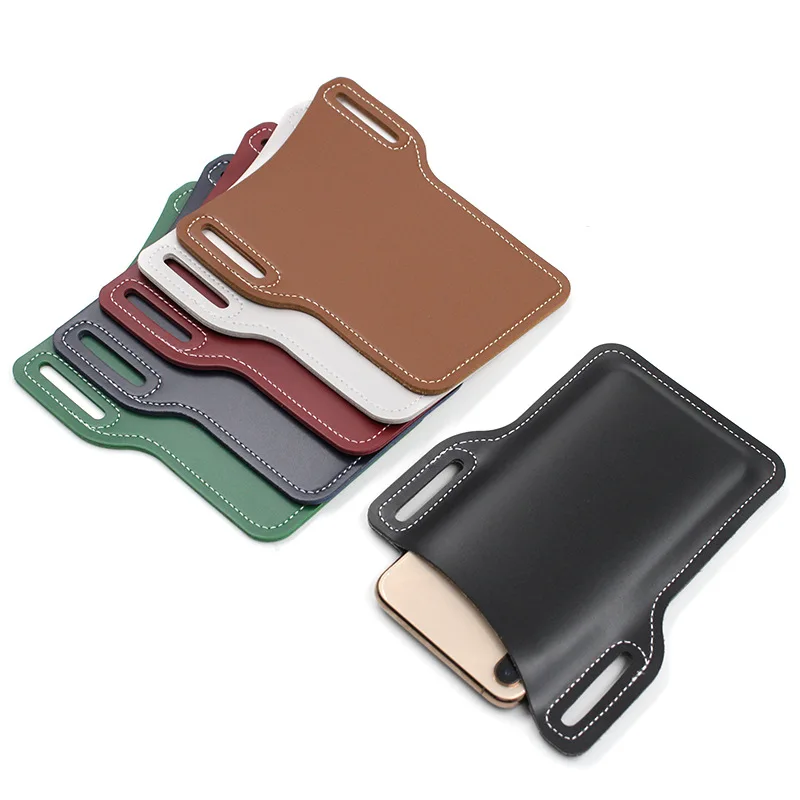 PU Leather Vintage Pack Waist Bag Belt Clip Phone Holster Travel Hiking Cell Mobile Phone Case Cover Belt Pouch Purse Package