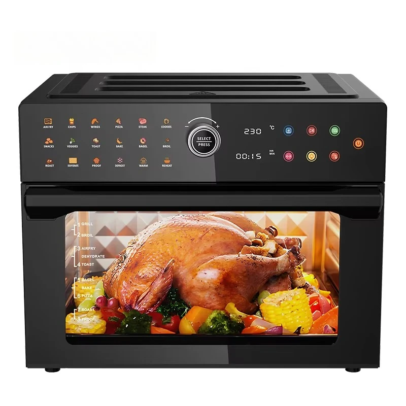 New Design Multi-Functional Household Kitchen Air Fryer 30 Liter Smart Oven with Color Touch Screen Electric Air Fryer Oven