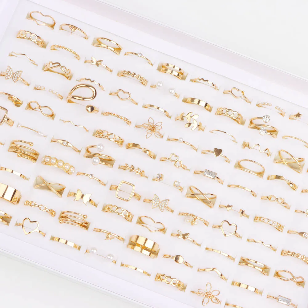 20/30/50 قطعة/الوحدة سحر الموضة رائعة فراشة الأفعى هندسية الجوف خواتم للنساء ارتداء اليومي مزيج نمط الكمال هدية حفلة #2