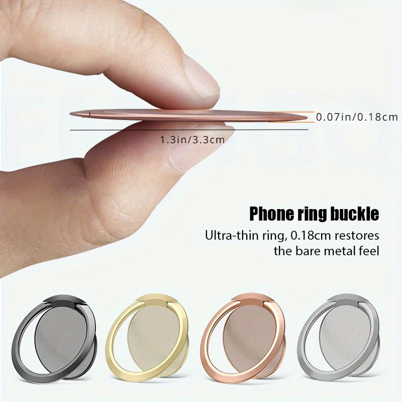 1 buah Logam Sangat Tipis 360 °   Dudukan Cincin Telepon Universal Berputar, Aksesori Dudukan Braket Mobil Magnetik Cincin Jari