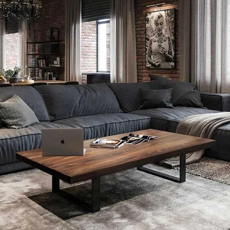 Custom Large Natural Live Edge Slab Luxury Solid Convertible Coffee Table With Modern Design For Living Room Use