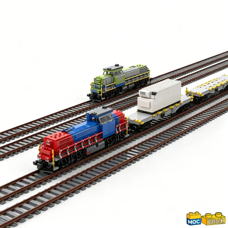 NEW 488 PCS Modify Diesel Locomotive Am843 Bls Cargo Train Model Customize Building Blocks Educational Assembly Toy Collectors