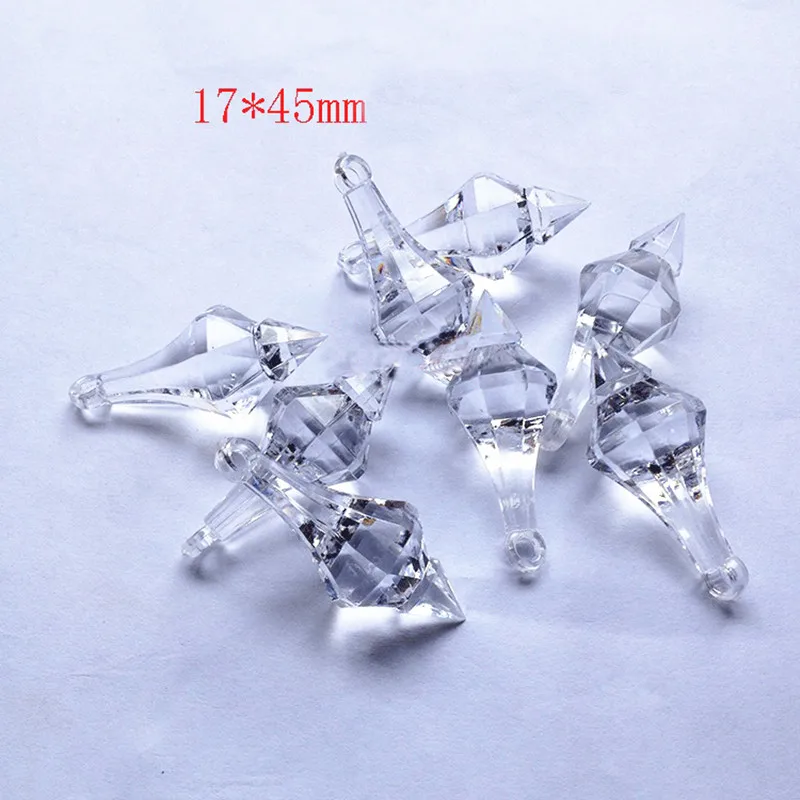 Hot Selling 140pcs/lot 17*45mm Transparent Umbrella Shape Acrylic Pendants Wedding Decorative Beads Garland Strands Ornaments