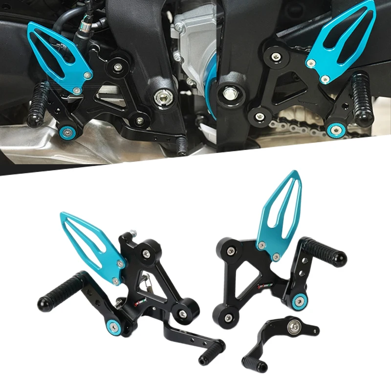 

Motorcycle CNC Aluminum Adjustable Rearset Rear Set Footrest Foot Pegs For 675SR-R 675SRR 675SR 675 SR 2024 2025