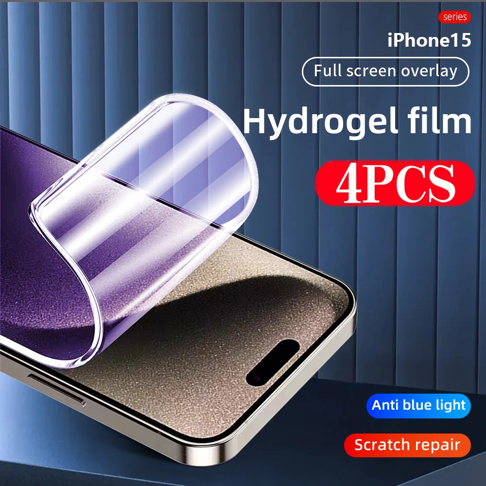 

Гидрогелевая пленка для iPhone 15 Plus/14 Pro Max/13/12 Mini/11/X/XS/XR, 4 шт.
