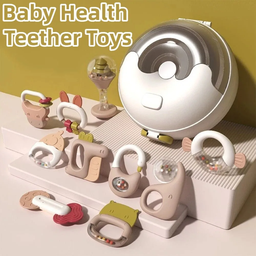 5/6 قطعة الإبداعية سيليكون الكرتون حشرجة الموت اللعب الحيوان شكل حلقة تصميم الرضع التسنين لعبة مضغة مكافحة مضغ عدم الانزلاق قبضة