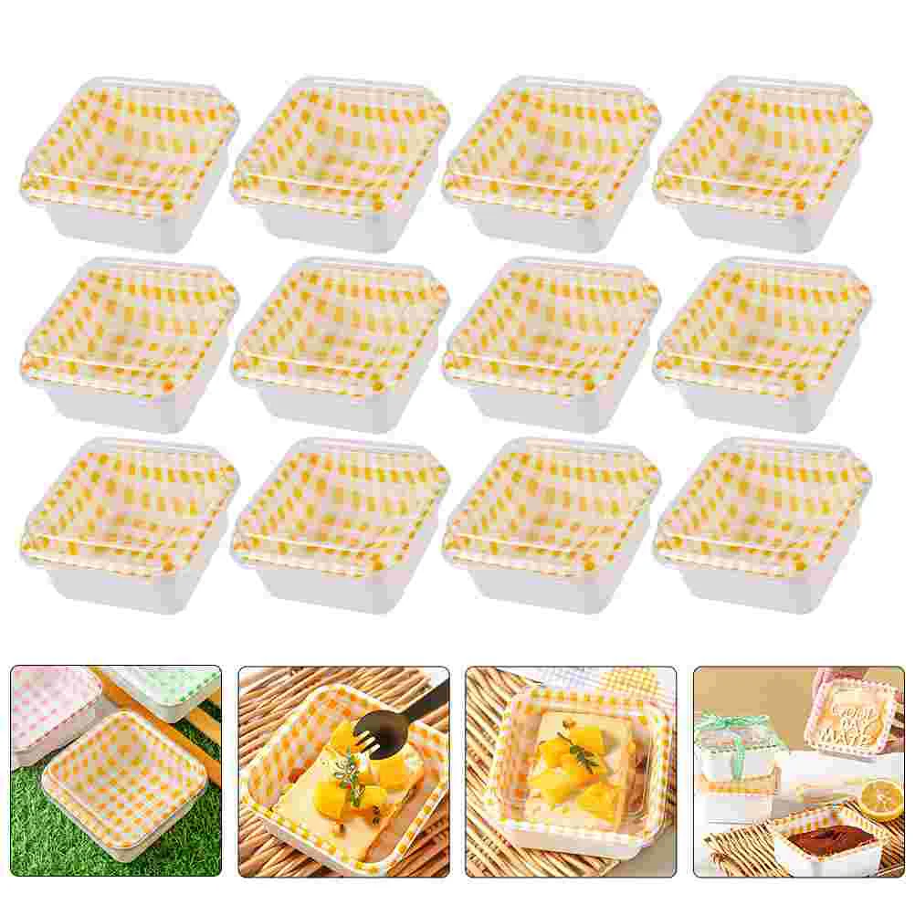 

50 Sets Tiramisu Box Cake Wrapping Boxes Cookie Holder with Lid Mini Bakery The Pet Cupcake Containers