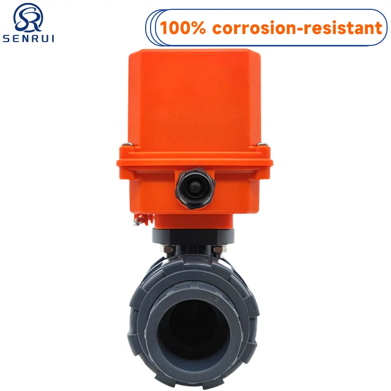 Motorized UPVC Ball Control Motor Smart Water Valve Plastic Actuator Double Union pp Pvc Electric Threaded Ball Valve