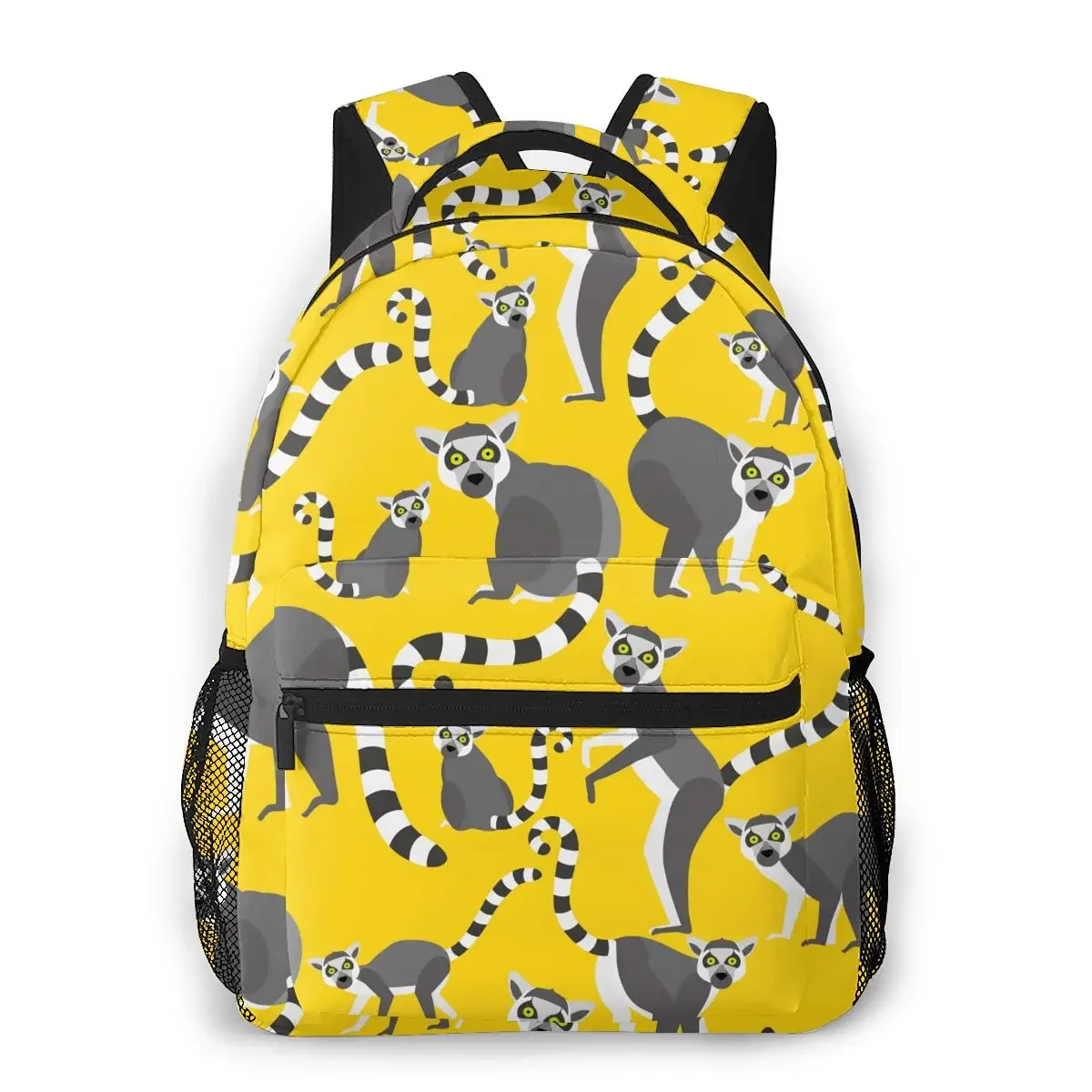 Mochila Katta-Lemur com Folhas Maniok para Mulheres, Mochila Escolar de Grande Capacidade para Adolescentes, Mochila de Viagem