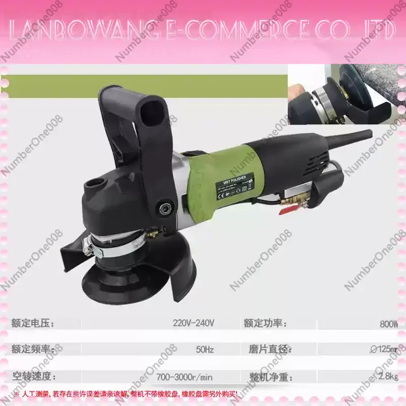 110/220V 800W Hand-Held Water Injection Stone Polisher, Wet Polishing Machine for Cement Floor & Marble