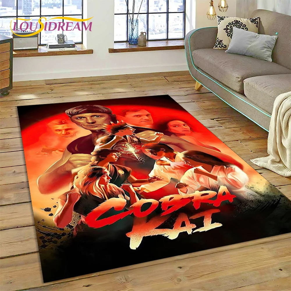 Tapis 3D Cobra Kai Classics TV Amanda Karate pour décoration de salon et chambre à coucher, tapis de sol antidérapant pour décoration de canapé et paillasson