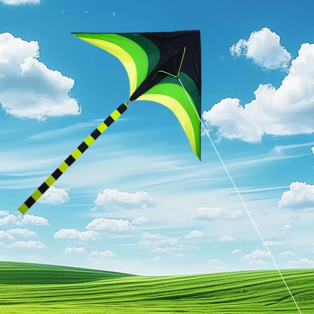 1.2m Large Triangular Windproof Kite Adult Outdoor Toy Professional Flying Kite With Line Prairie Large Picnic Kite 100m Rope