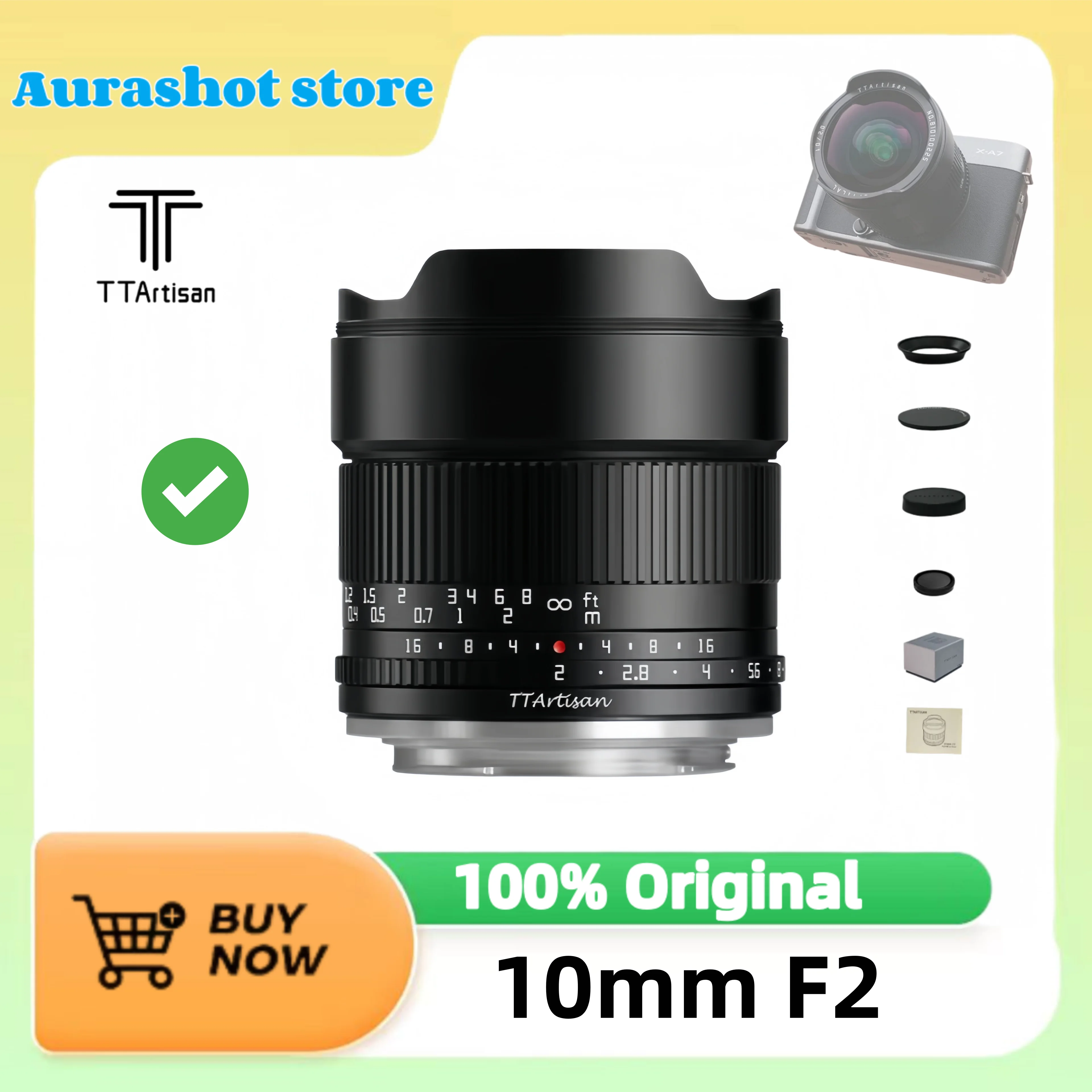 TTArtisan 10mm F2 APS-C ASPH 105 °   Lente Ultra Gran Angular para Cámaras Sony E, Fujifilm XF, Nikon Z, Canon EOS R, Montura M43