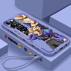 D-Dragon Ball Frieza Trunks Liquid Left Rope For Apple iPhone 15 14 13 12 11 XS XR X 8 7 SE Pro Max Plus Mini Phone Case