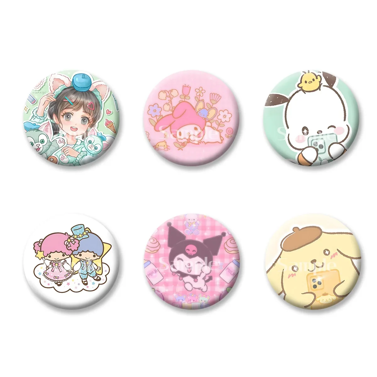 

Sanrio Little Twin Stars Hello Kitty флэш-значок карты сувенирные брелки удобное зеркало для макияжа магнит на холодильник ACG аксессуары