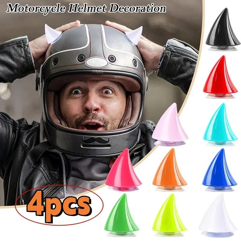 

Набор из 4 пластиковых резиновых рожек-рогов дьявола на присосках для мотоциклетных шлемов, велосипедов, мотоциклов, автомобилей, аксессуары для головных уборов