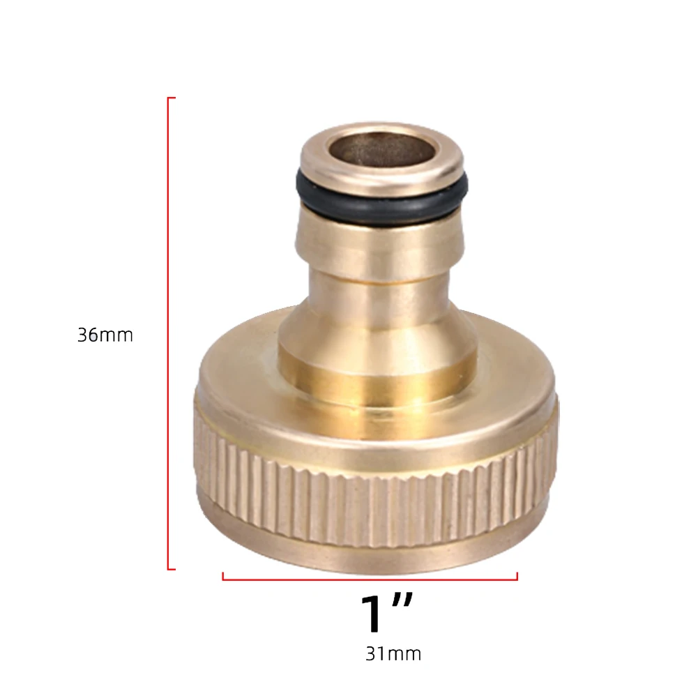 1inch Brass Fitting Adaptor Hose Tap Faucet Water Pipe Connector Garden Adapter Irrigation Connector Faucet Nozzle Adapter Water