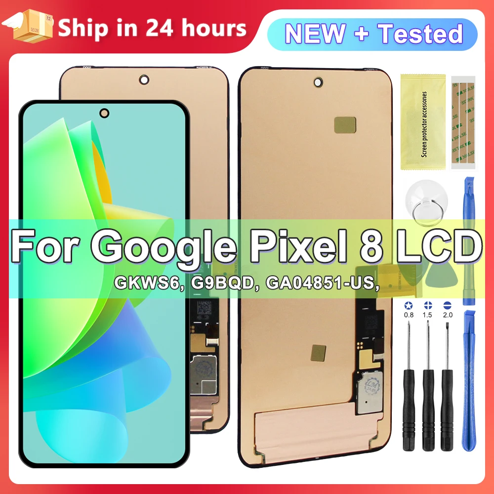 6.2“ Super OLED Display For Google Pixel 8 LCD Touch Screen Digitizer Replacement Assembly For Google Pixel 8 GKWS6 G9BQD Screen