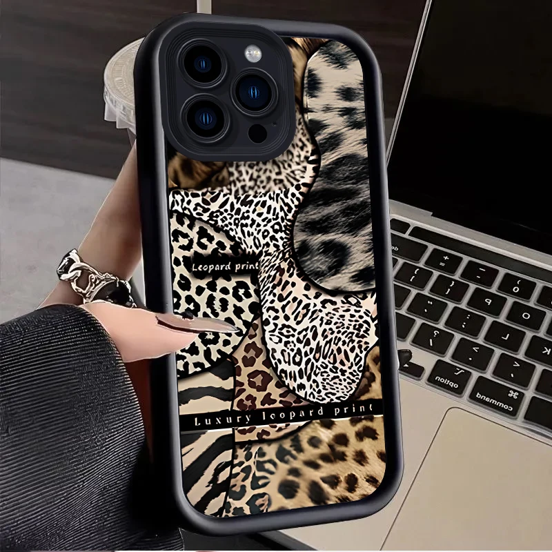 ليوبارد طباعة جراب هاتف ل XiaoMi POCO M6 M4 برو 5G M3 F6 F5 F4 F3 GT X6 X5 X4 X3 NFC Mi 14 13T 13 لايت 12 سيليكون الغطاء الخلفي