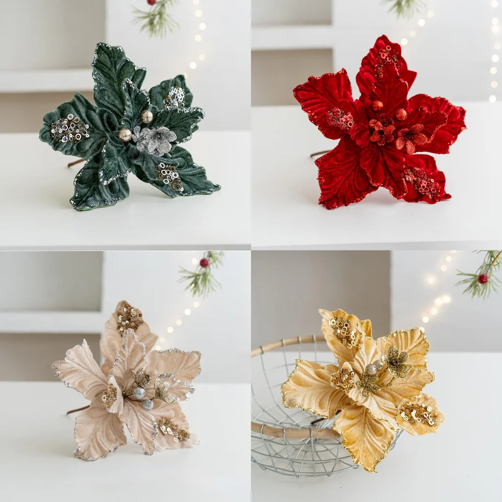 high-end-flanela-lantejoulas-flores-do-natal-ouro-artificial-champanhe-poinsetias-para-ferias-decoracoes-de-arvore-4-pack