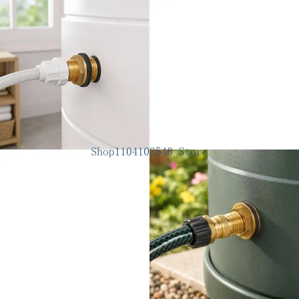 02DC Brass Water Tank Adapter Rustproof Pipe Joints Precisely Thread Design Fish Tank Aquarium Connector For Secure Sealed